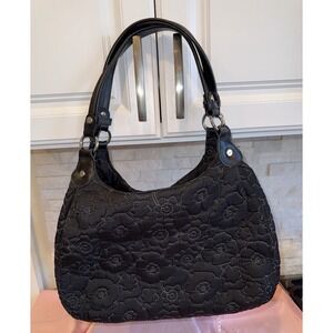 THIRTY -ONE Handbag Quilted Poppy Floral Shoulder Bag 3 Lg Compartments EUC